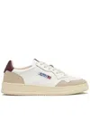 Autry Medalist Low Sneakers With Suede Inserts And Contrasting Heel In White