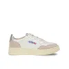 Autry Medalist Low Silver Metallic Sneakers In White