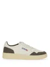 Autry 'medalist Low' White Low Top Sneakers With Side Logo Detail In Leather And Suede Man