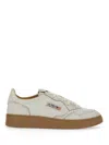 Autry Low Top Leather Sneakers With Perforated Round Toe