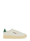 Autry Low-top Leather Sneakers With Perforated Upper And Contrasting Sole In White