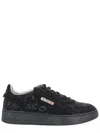 Autry Black Suede Rhinestone Sneaker In Blue