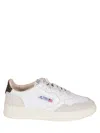 Autry Medalist Low Sneakers In White Leather And Suede With Custom Lettering In White