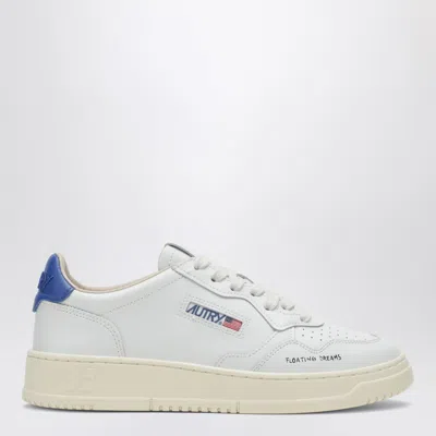 Autry Medalist Low Sneaker In White And Space Blue Floating Dreams In Multi