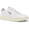 Autry Medalist Low Sneaker In Leather White/ Red