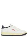 Autry X Maison Kitsuné Medalist Low Sneakers In White And Blue Leather In Multi