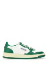 Autry White And Green Two-tone Leather Medalist Low Sneakers In White