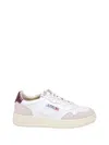 Autry Low Sneaker With Contrast Heel Tab In White