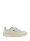 Autry Medalist Low White Sneakers With Suede Inserts And Tonal Heel Tab In Leather Man In White