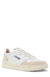 Autry 'medalist' White Low Top Sneakers With Beige Suede Details In White W/white
