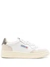 Autry 'medalist' White Low Top Sneakers With Logo Patch On Tongue And Side In Leather Blend Woman In Neutral