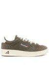 Autry Low-top Suede Sneakers With Rubber Sole And Lace-up Closure In Green