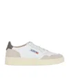 Autry 'medalist' White Low Top Sneakers With Beige Suede Details