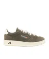 Autry Low-top Suede Sneakers With Rubber Sole And Lace-up Closure In Green