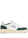 Autry Medalist Low White Leather And Suede Bottle Sneakers In Green