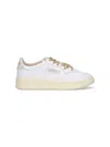 Autry Low-top Sneakers With Suede Accents And Golden Details In White