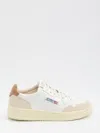 Autry Low-top Sneakers With Suede Inserts And Contrasting Heel In White