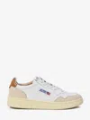 Autry Low-top Sneakers With Suede Inserts And Contrasting Heel In White