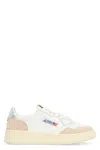 Autry Medalist Low Sneakers In Leather And Suede Color White And Silver Blue In Multi