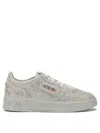 Autry Medalist Low Sneakers In Worn-out Effect Suede With Rhinestones