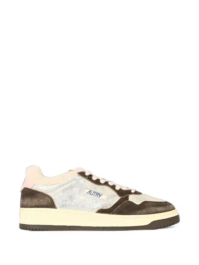 Autry Shearling Trim Low-top Sneakers In Multi