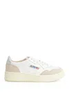 Autry Low-top Sneakers With Hybrid Leather Design And Metallic Accent In White
