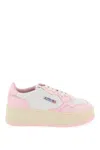 Autry Medalist Platform Leather Sneakers In Bianco