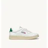 Autry Medalist Low White Sneakers With Contrasting Heel Tab In Leather Man In Bianco