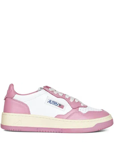 Autry Medalist Low Sneakers Bicolor In White And Polignac Leather