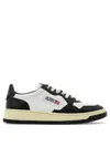 Autry Medalist Low Two Tone Sneakers In White And Mountain Green Leather In White
