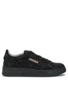 Autry Medalist Low Suede Trainers With Rhinestones In Black