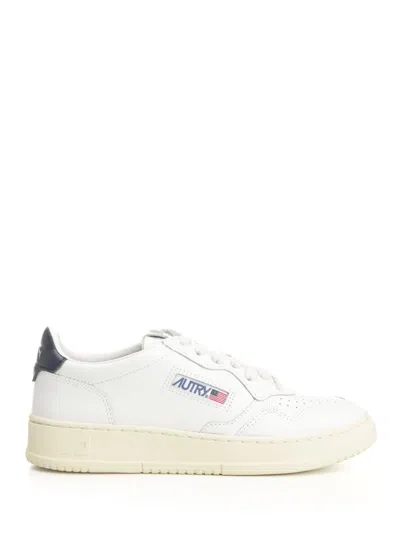 Autry Leather Sneakers With Back Contrasting Patch In White