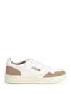 Autry Low Sneaker With Contrast Panels And Perforated Detailing In White