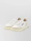 Autry Medalist Low Sneakers With Suede Inserts And Contrasting Heel