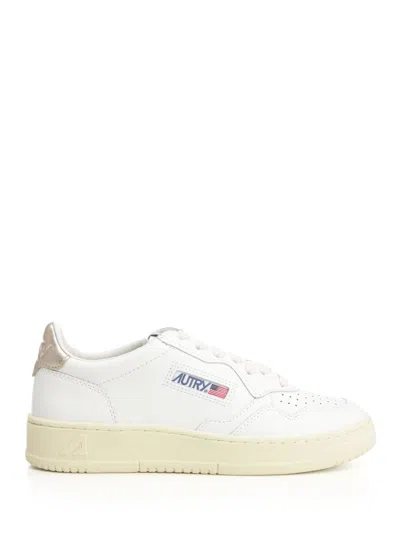 Autry Medalist Low Sneakers Gold In White