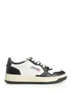 Autry Classic White Sneakers With Leather Detailing In Black