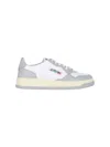 Autry Medalist White And Grey Low Top Sneakers With Logo Detail In Leather Man In Neutral