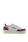Autry Medalist Low Sneakers In Goatskin And Suede In Goat/suede Wht/scrlt