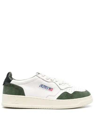 Autry Medalist Low Suede And Leather Sneakers In Mil/black