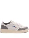 Autry Medalist Low Sneakers In Grey Suede And White Leather