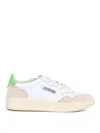 Autry Medalist Low Sneakers In Leather And Suede In Green