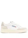 Autry White And Gold Leather And Suede Medalist Low Sneakers In White