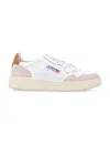 Autry Medalist Low Sneakers In White And Brown Sugar In Multi
