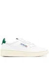 Autry Medalist Low Sneakers In White And Green Leather In Neutral