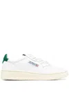 Autry Medalist Low Sneakers In White And Green Leather Shoes In White
