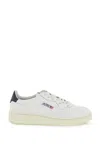 Autry Medalist Low Sneakers In White And Navy Blue Leather In White