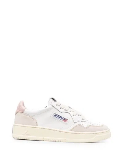 Autry Medalist White Low Top Sneakers With Blue Suede Details In Leather Woman