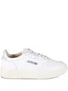 Autry Medalist Low Sneakers In White And Silver Leather Shoes In White