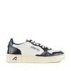 Autry Medalist Low Sneakers In White Leather And Blue Night In Multi
