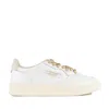 Autry Low-top Sneakers With Suede Accents And Golden Details In White